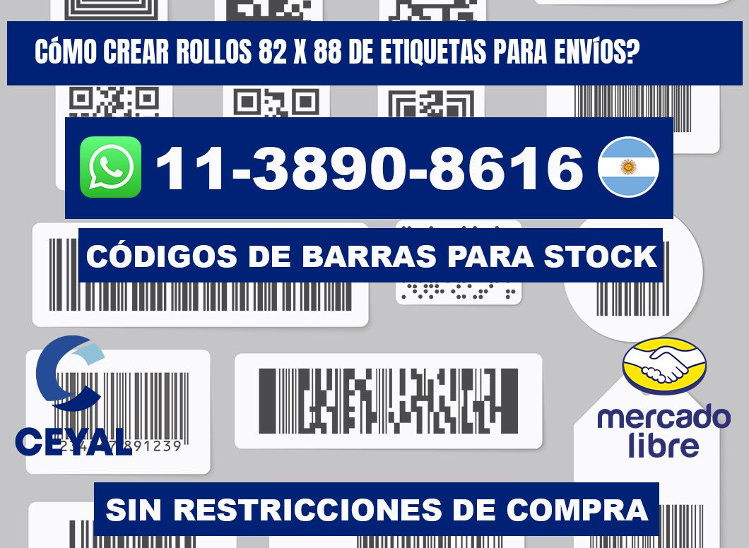 Cómo crear rollos 82 x 88 de etiquetas para envíos?