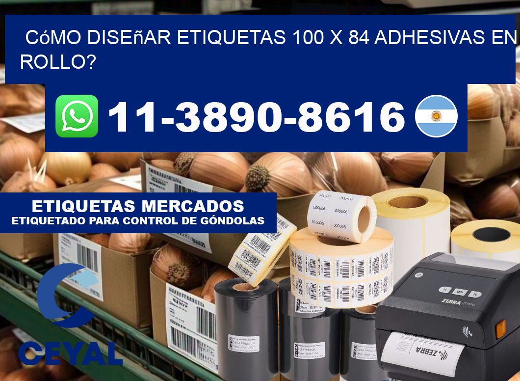 Cómo diseñar etiquetas 100 x 84 adhesivas en rollo?
