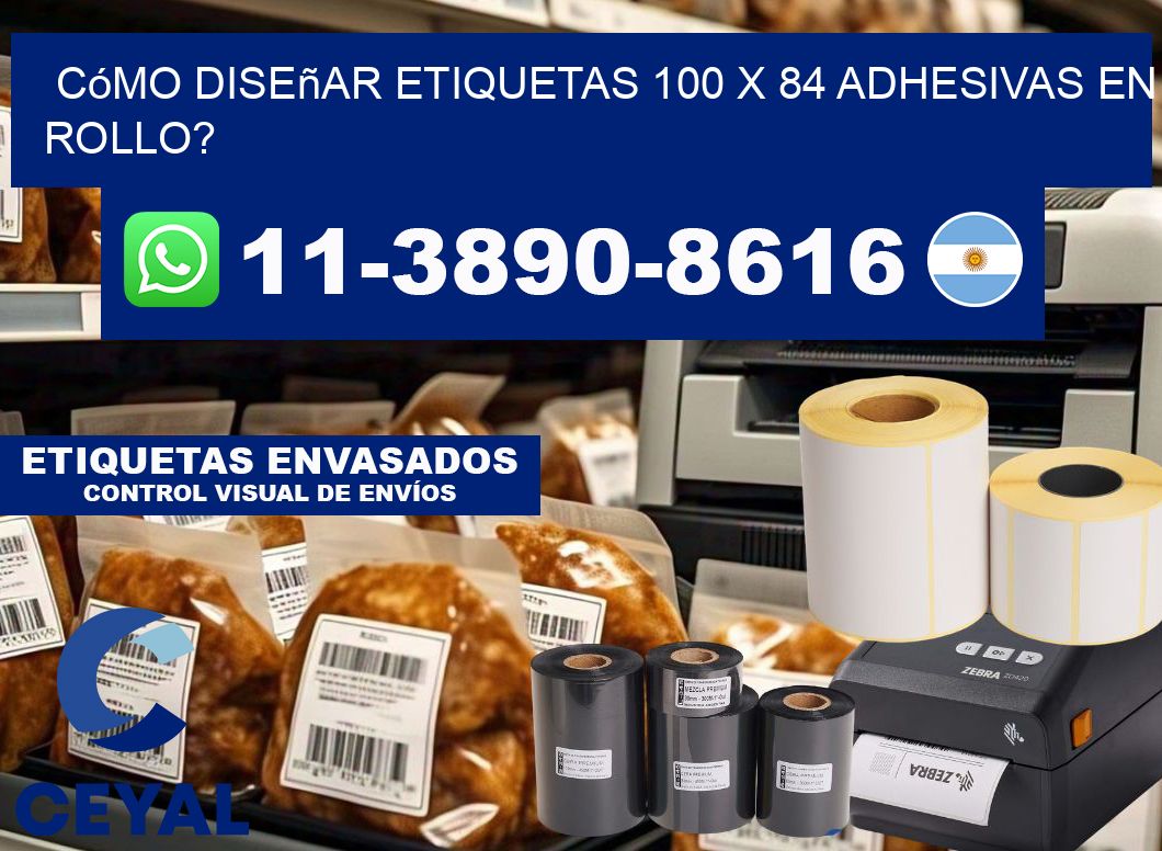 Cómo diseñar etiquetas 100 x 84 adhesivas en rollo?