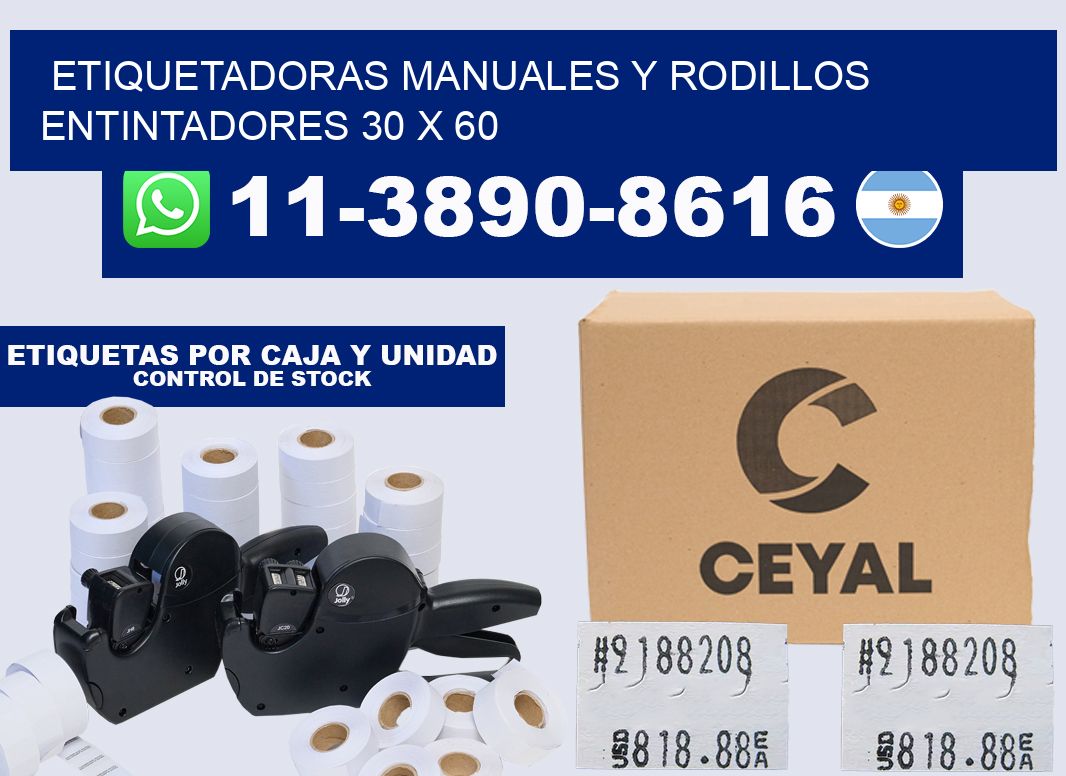 Etiquetadoras manuales y rodillos entintadores 30 x 60