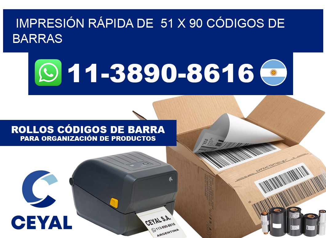 IMPRESIÓN RÁPIDA DE  51 x 90 CÓDIGOS DE BARRAS