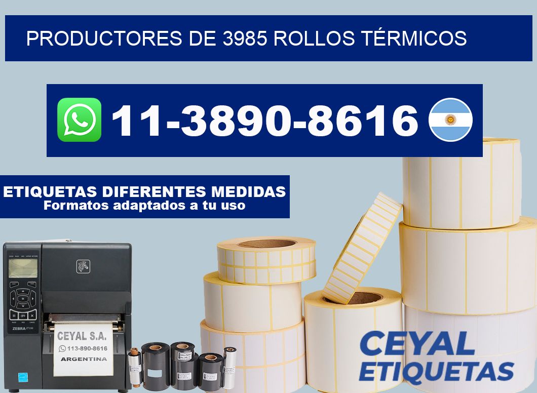 PRODUCTORES DE 3985 ROLLOS TÉRMICOS