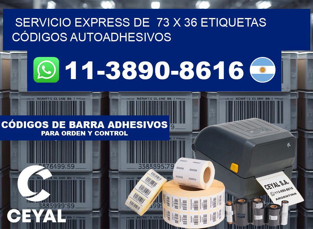 SERVICIO EXPRESS DE  73 x 36 ETIQUETAS CÓDIGOS AUTOADHESIVOS