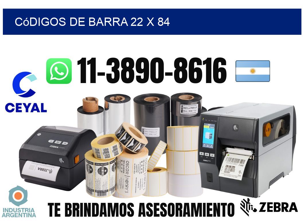códigos de barra 22 x 84