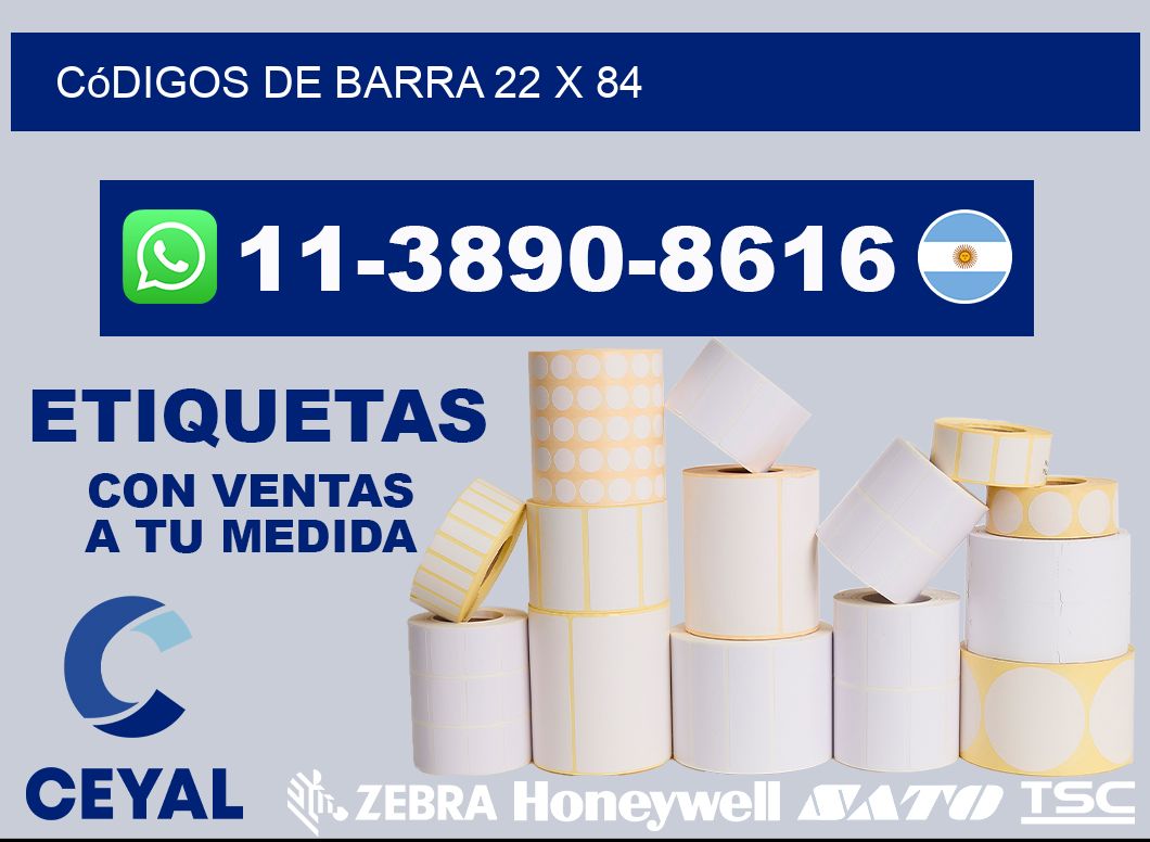 códigos de barra 22 x 84