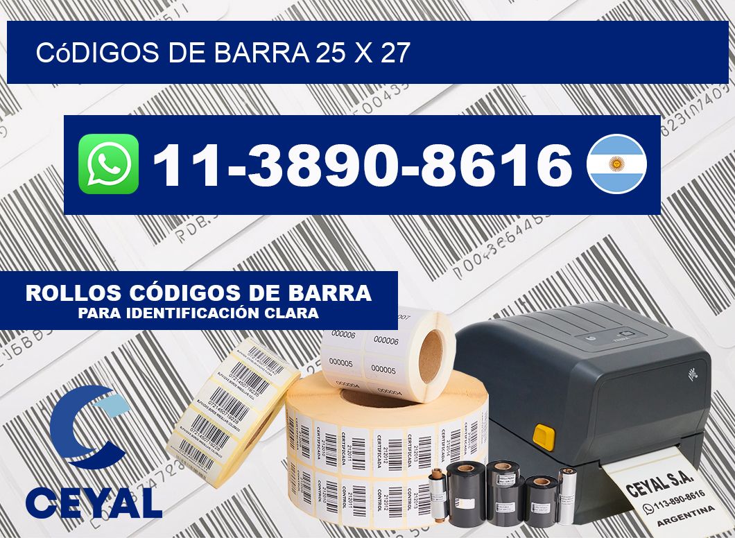 códigos de barra 25 x 27