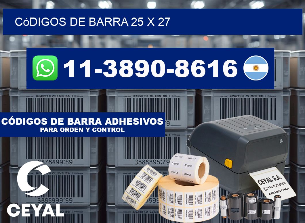 códigos de barra 25 x 27