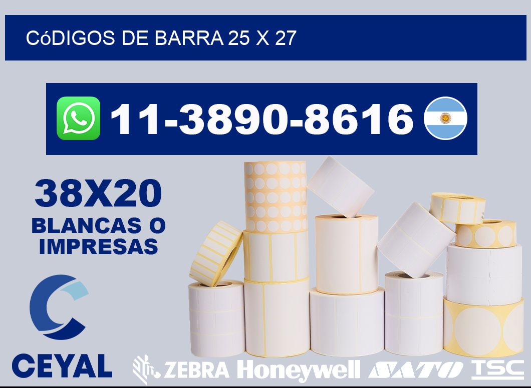 códigos de barra 25 x 27