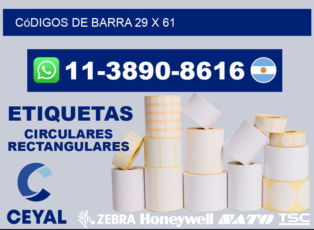 códigos de barra 29 x 61