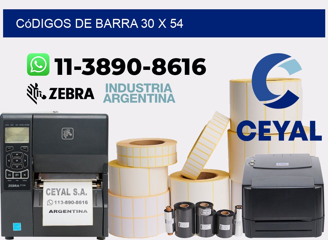 códigos de barra 30 x 54
