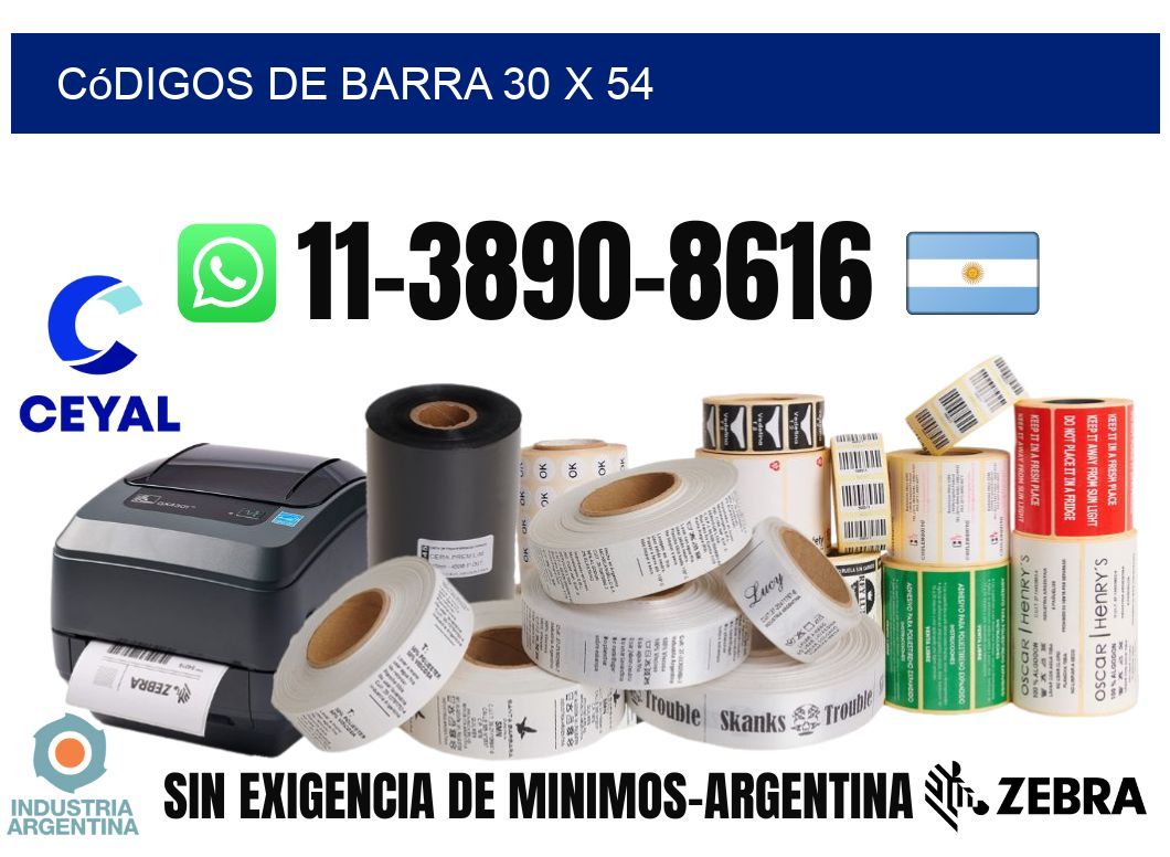 códigos de barra 30 x 54