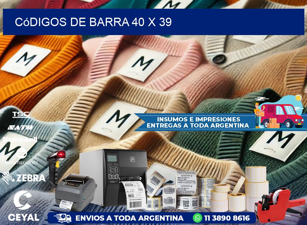 códigos de barra 40 x 39