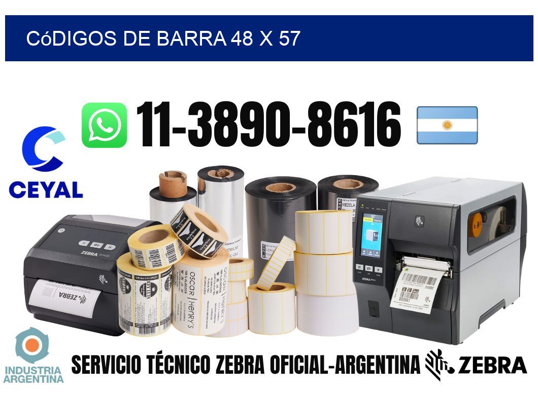 códigos de barra 48 x 57