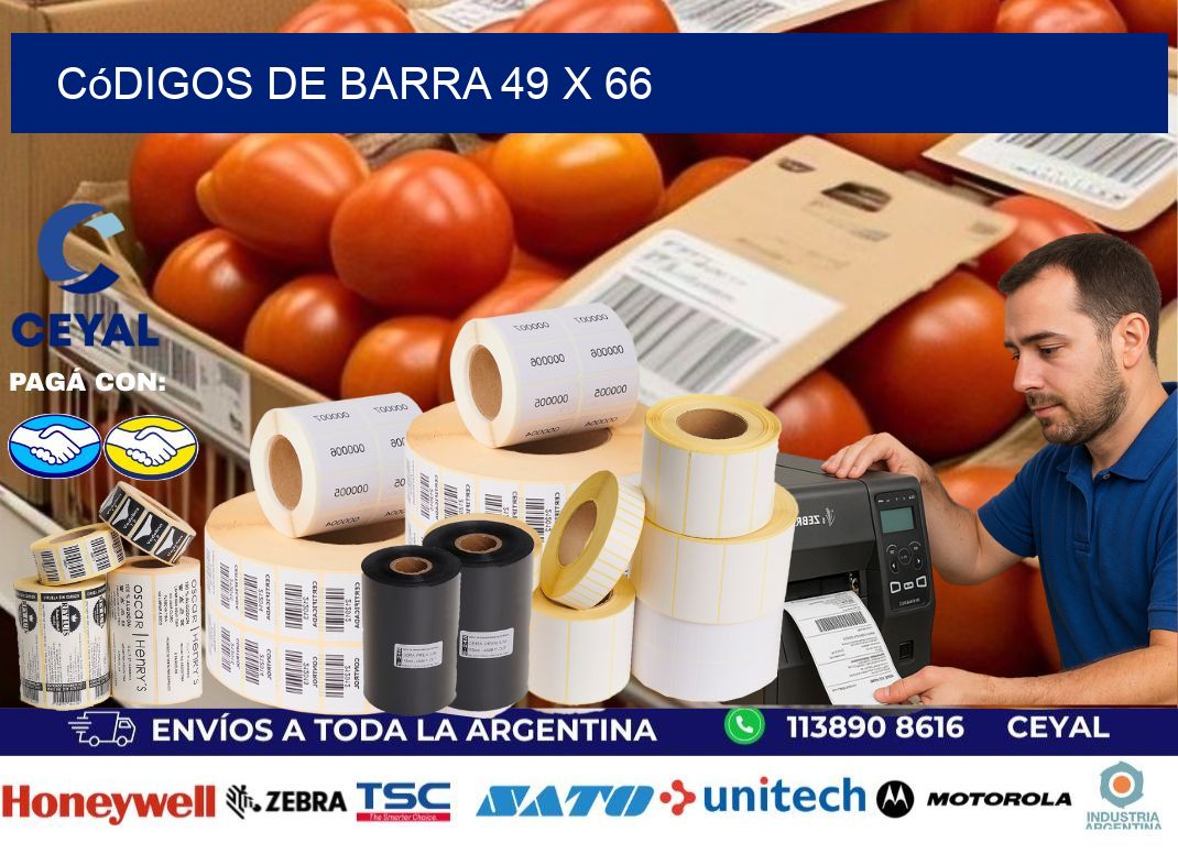 códigos de barra 49 x 66