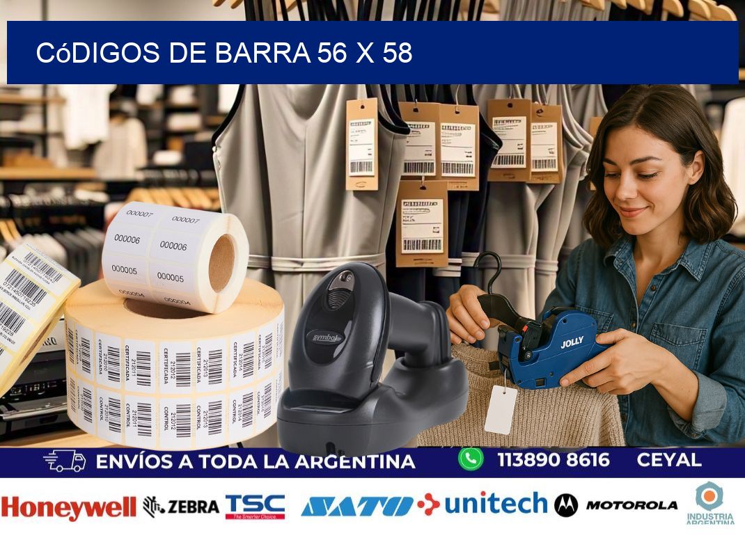 códigos de barra 56 x 58