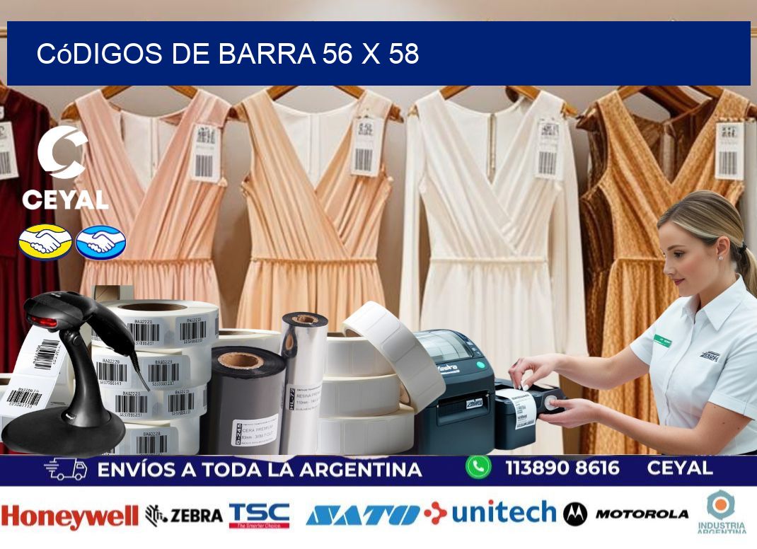 códigos de barra 56 x 58