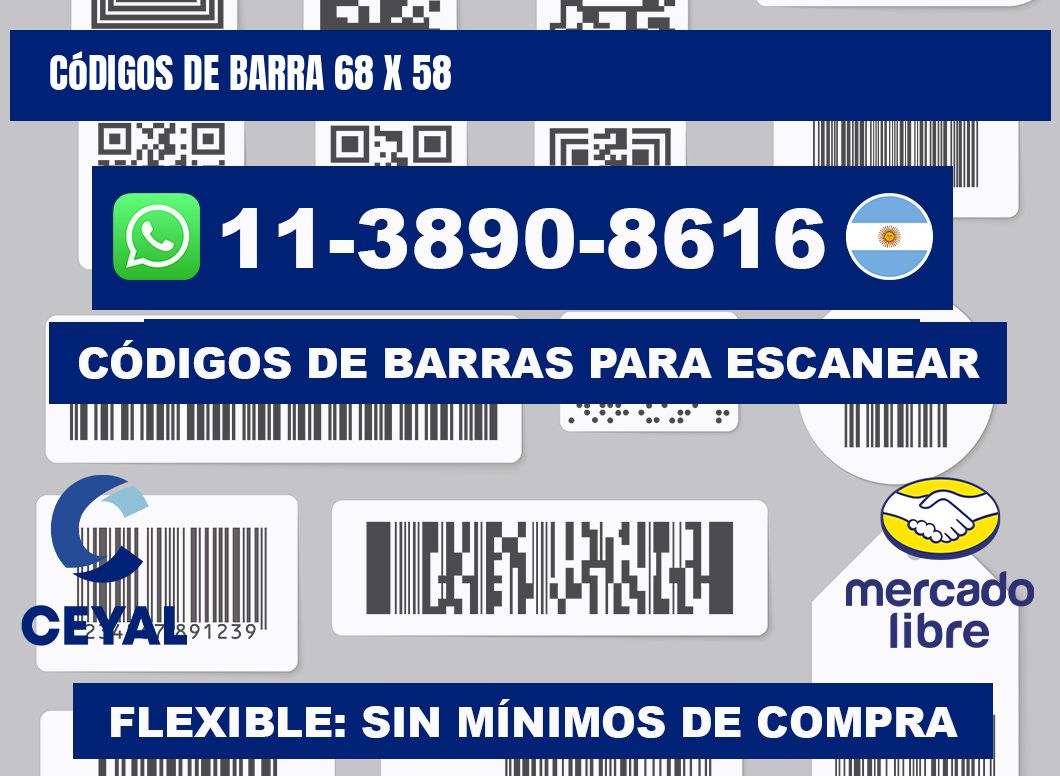 códigos de barra 68 x 58