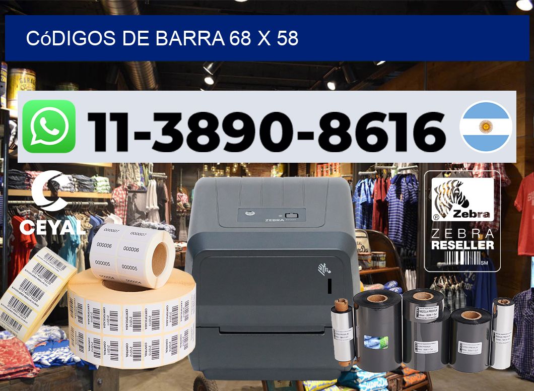 códigos de barra 68 x 58