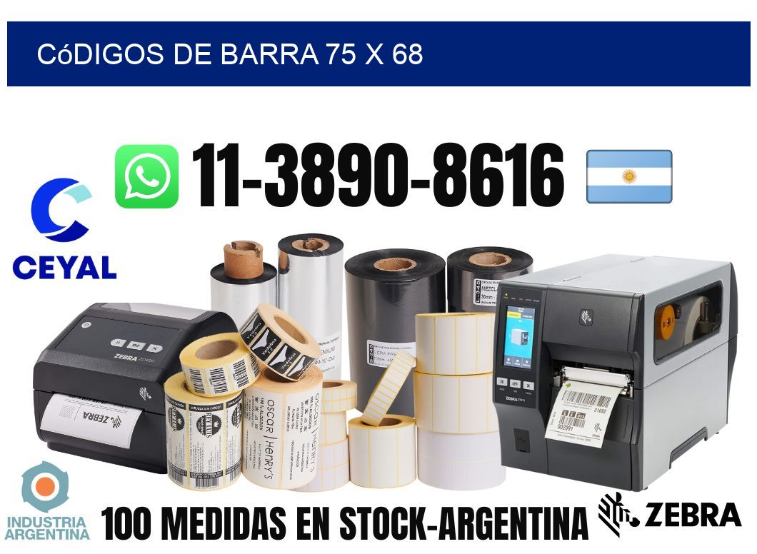 códigos de barra 75 x 68