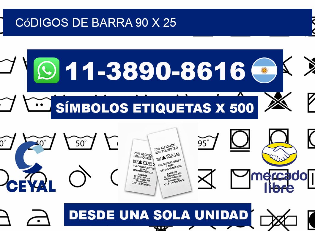 códigos de barra 90 x 25