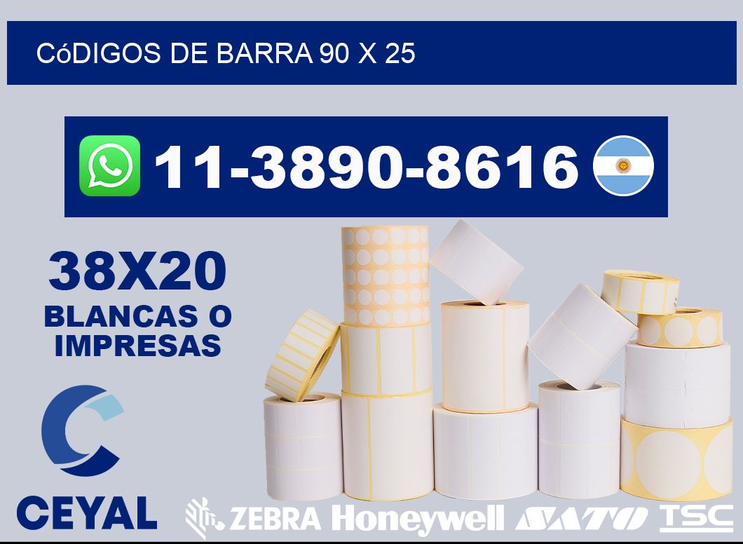 códigos de barra 90 x 25