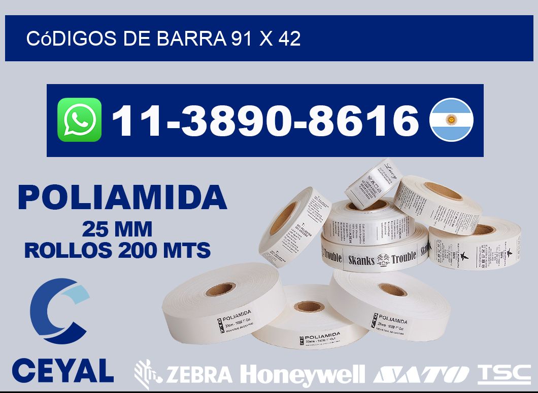 códigos de barra 91 x 42