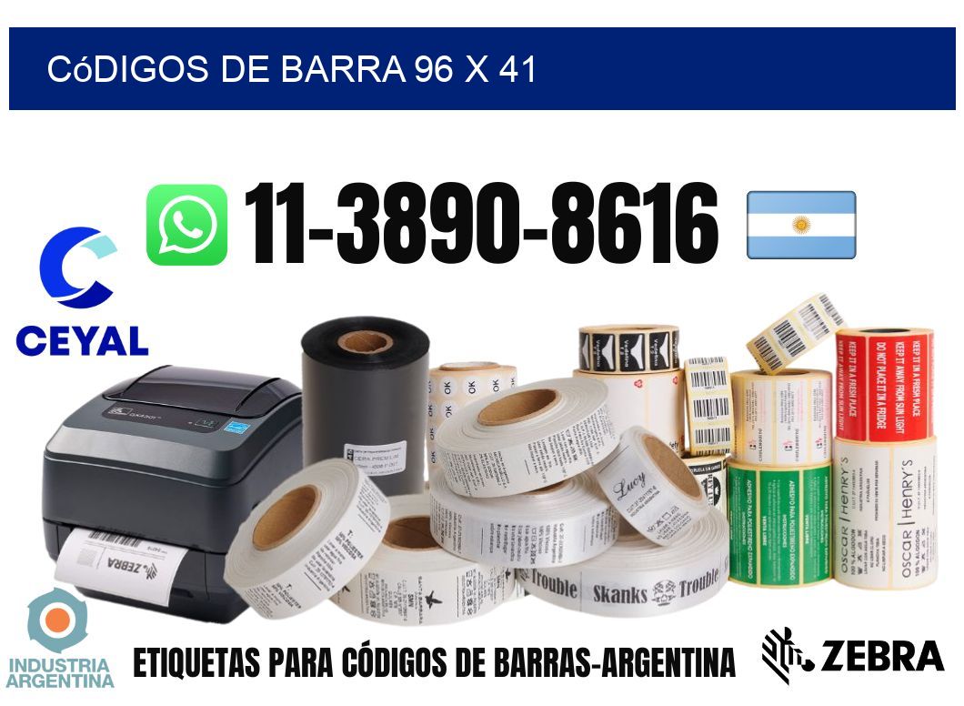 códigos de barra 96 x 41