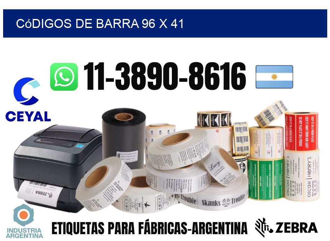 códigos de barra 96 x 41