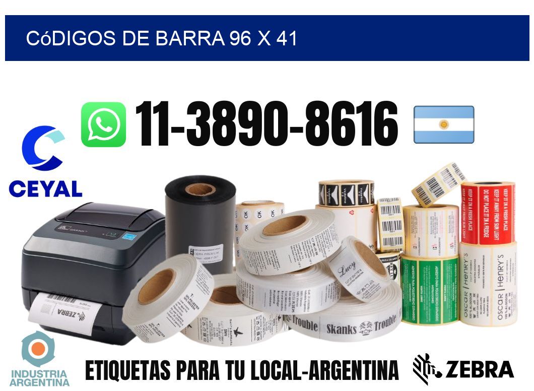 códigos de barra 96 x 41