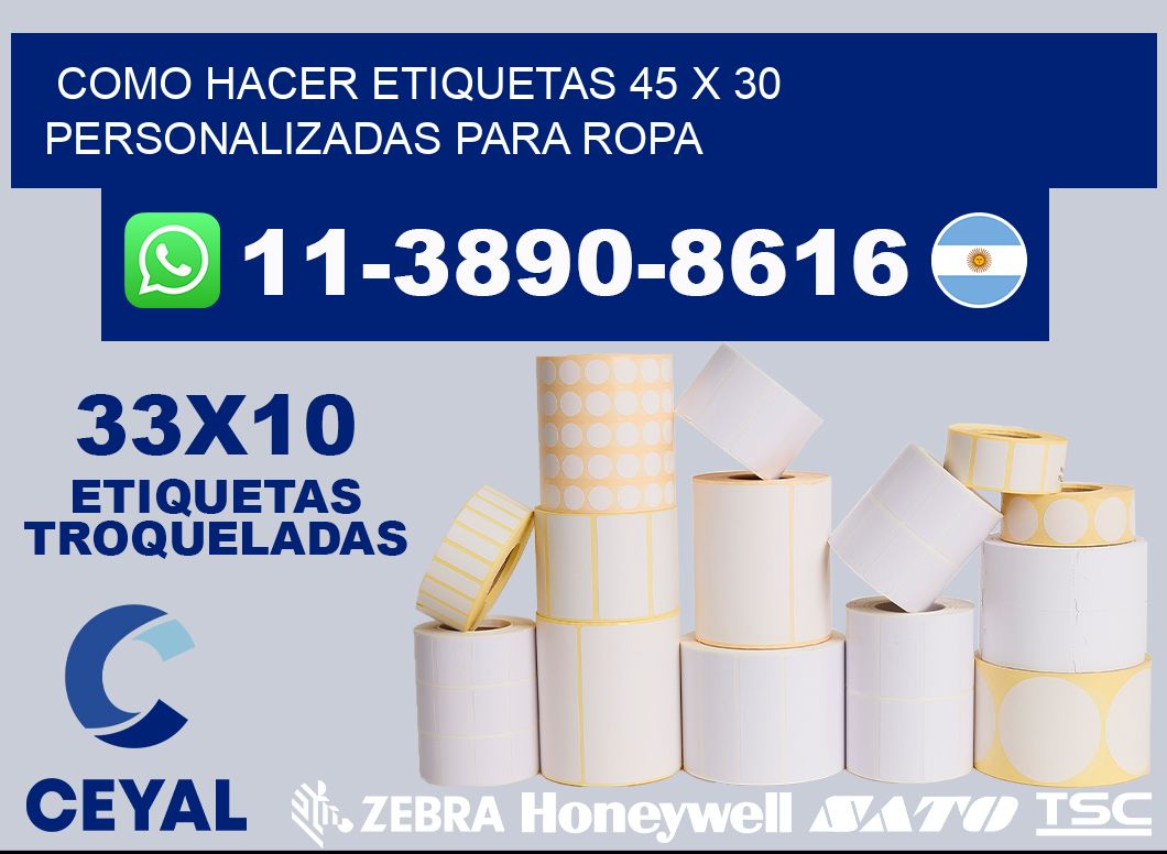 como hacer etiquetas 45 x 30 personalizadas para ropa