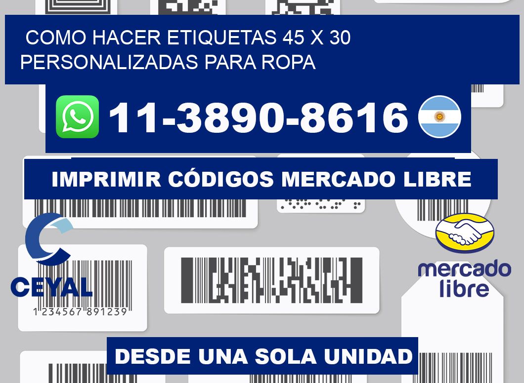 como hacer etiquetas 45 x 30 personalizadas para ropa