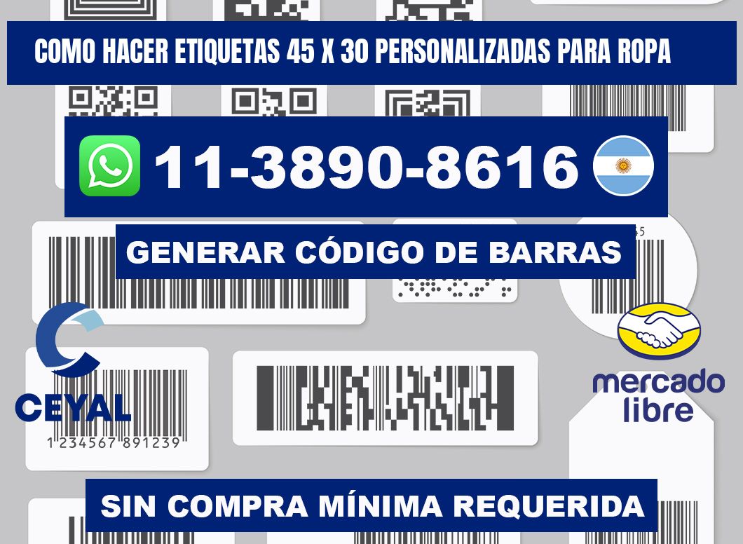 como hacer etiquetas 45 x 30 personalizadas para ropa