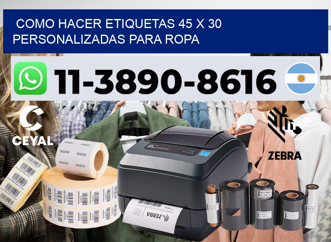 como hacer etiquetas 45 x 30 personalizadas para ropa