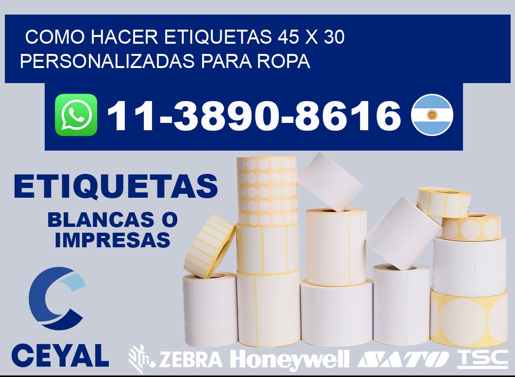 como hacer etiquetas 45 x 30 personalizadas para ropa