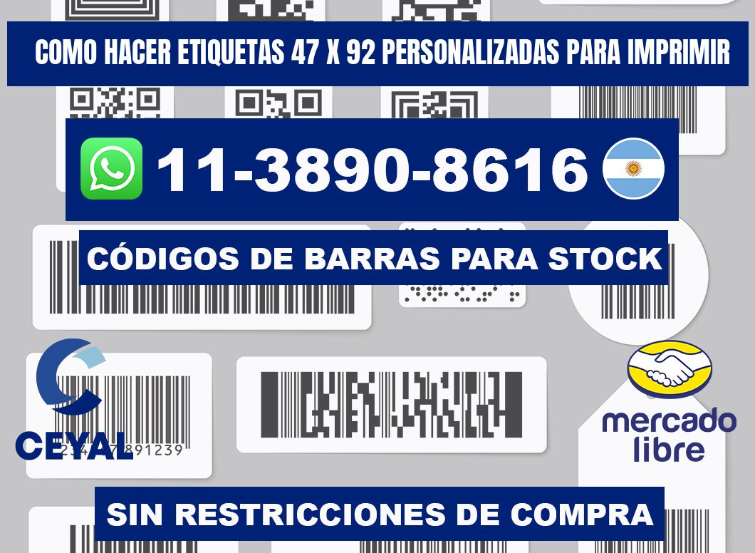 como hacer etiquetas 47 x 92 personalizadas para imprimir
