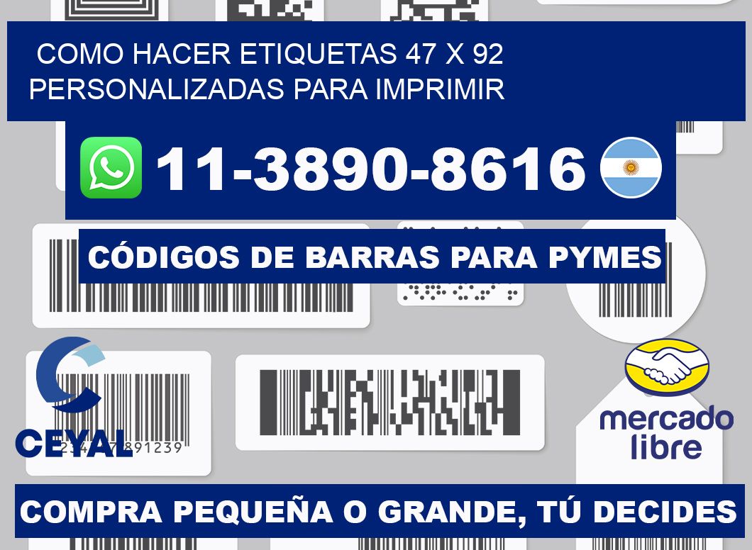 como hacer etiquetas 47 x 92 personalizadas para imprimir