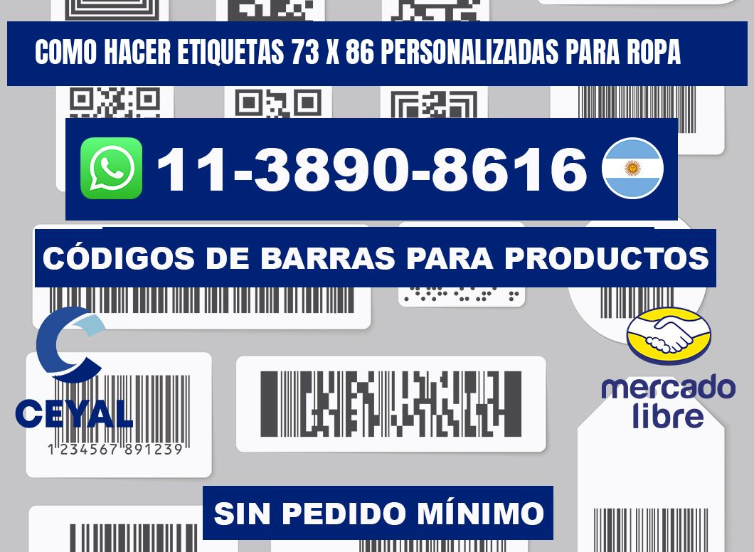 como hacer etiquetas 73 x 86 personalizadas para ropa