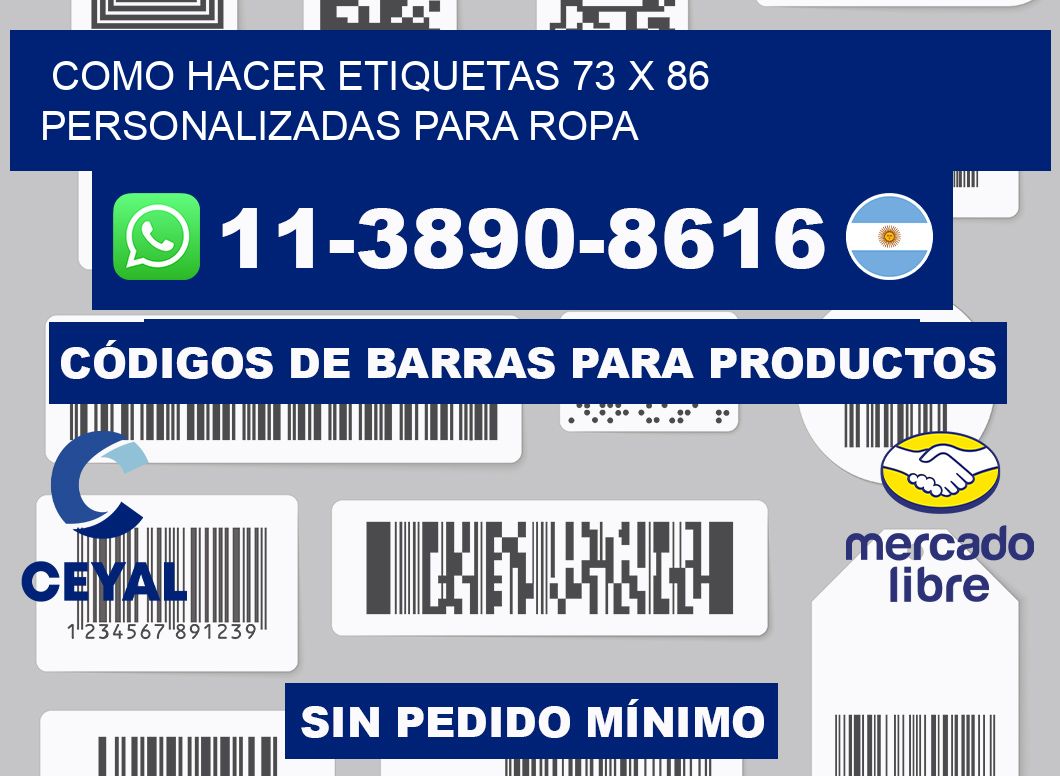 como hacer etiquetas 73 x 86 personalizadas para ropa