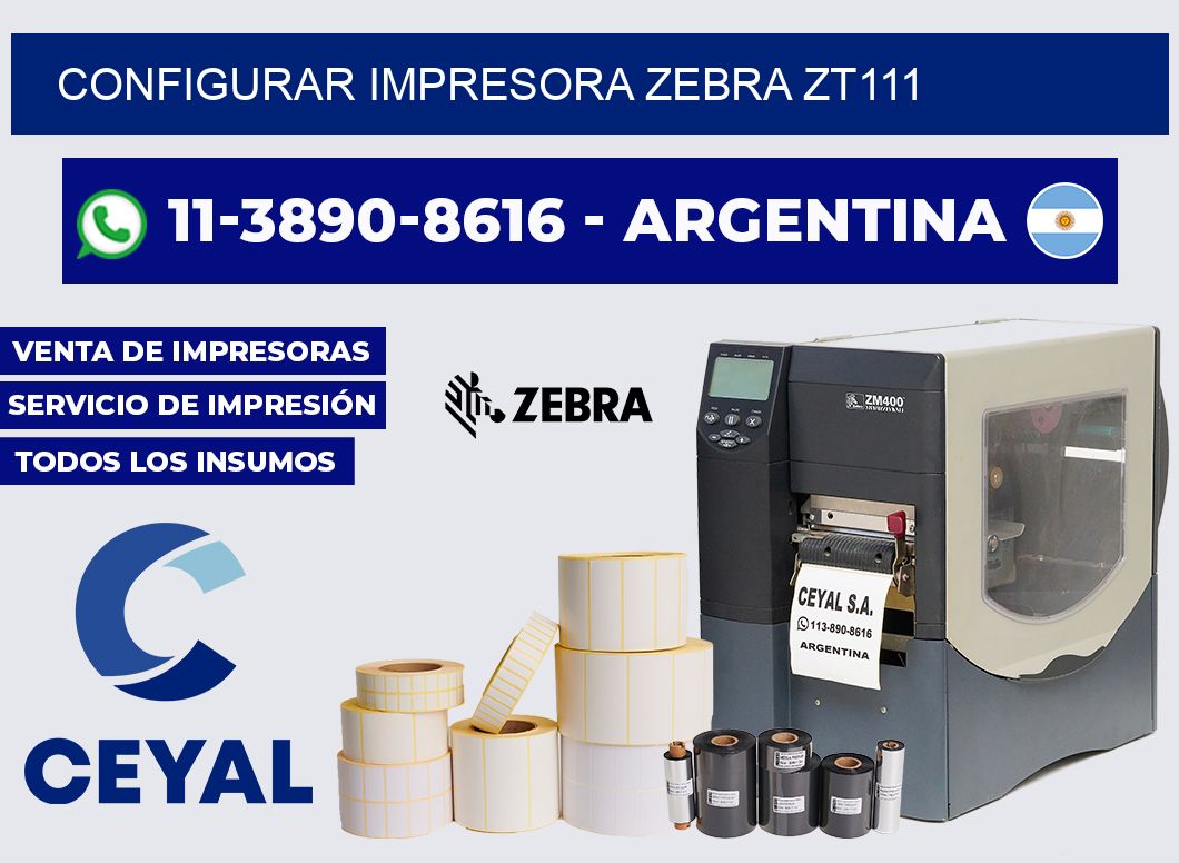 configurar impresora Zebra ZT111