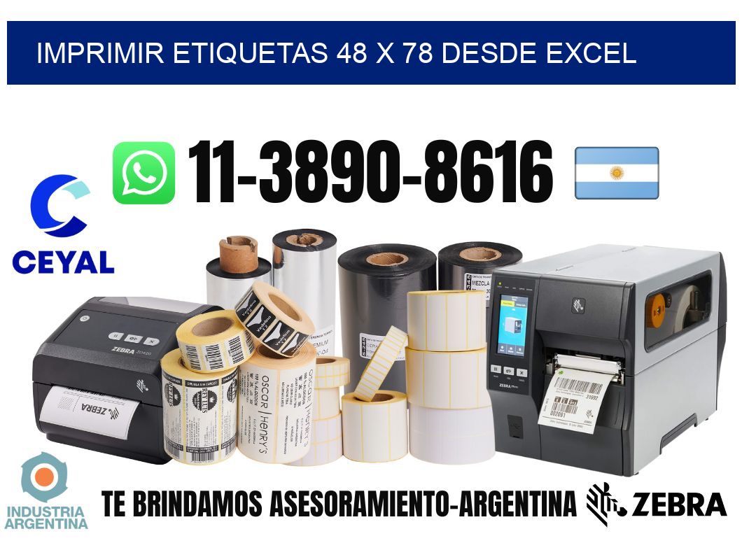 imprimir etiquetas 48 x 78 desde excel
