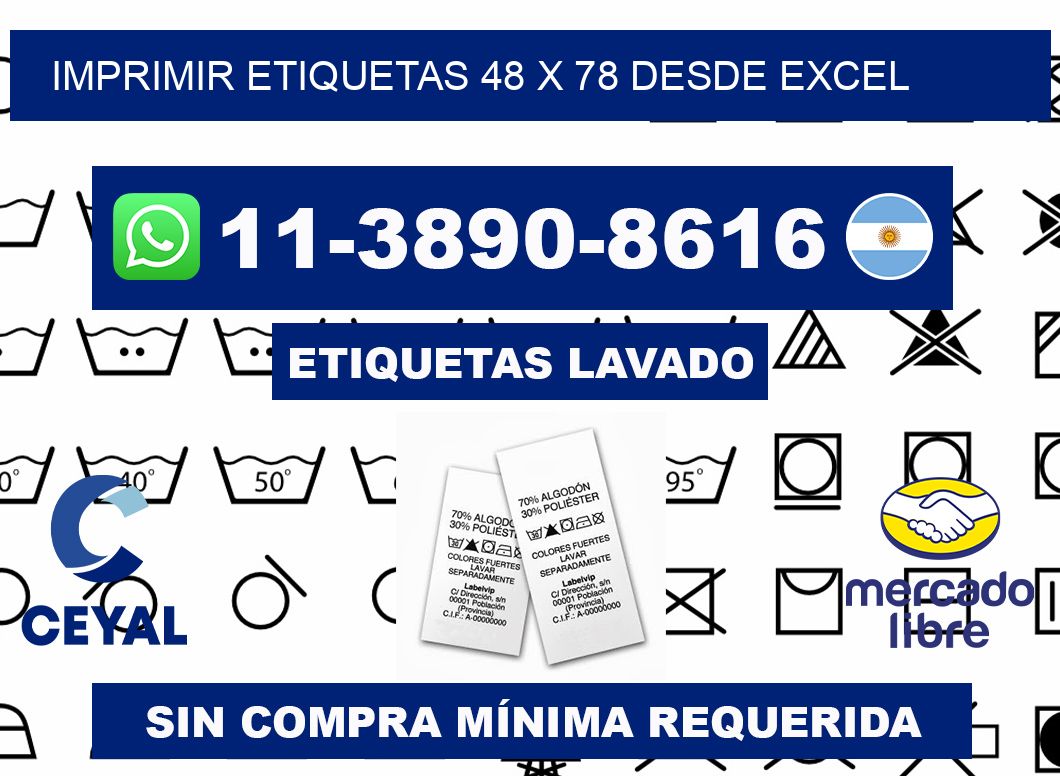 imprimir etiquetas 48 x 78 desde excel