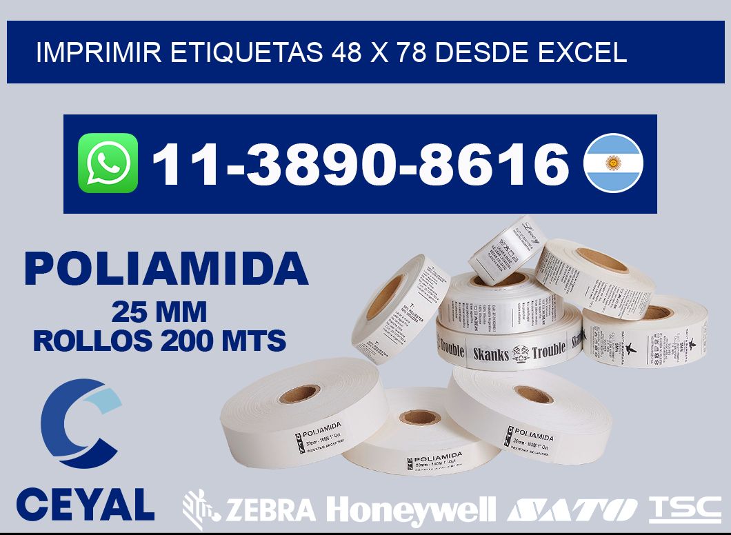 imprimir etiquetas 48 x 78 desde excel