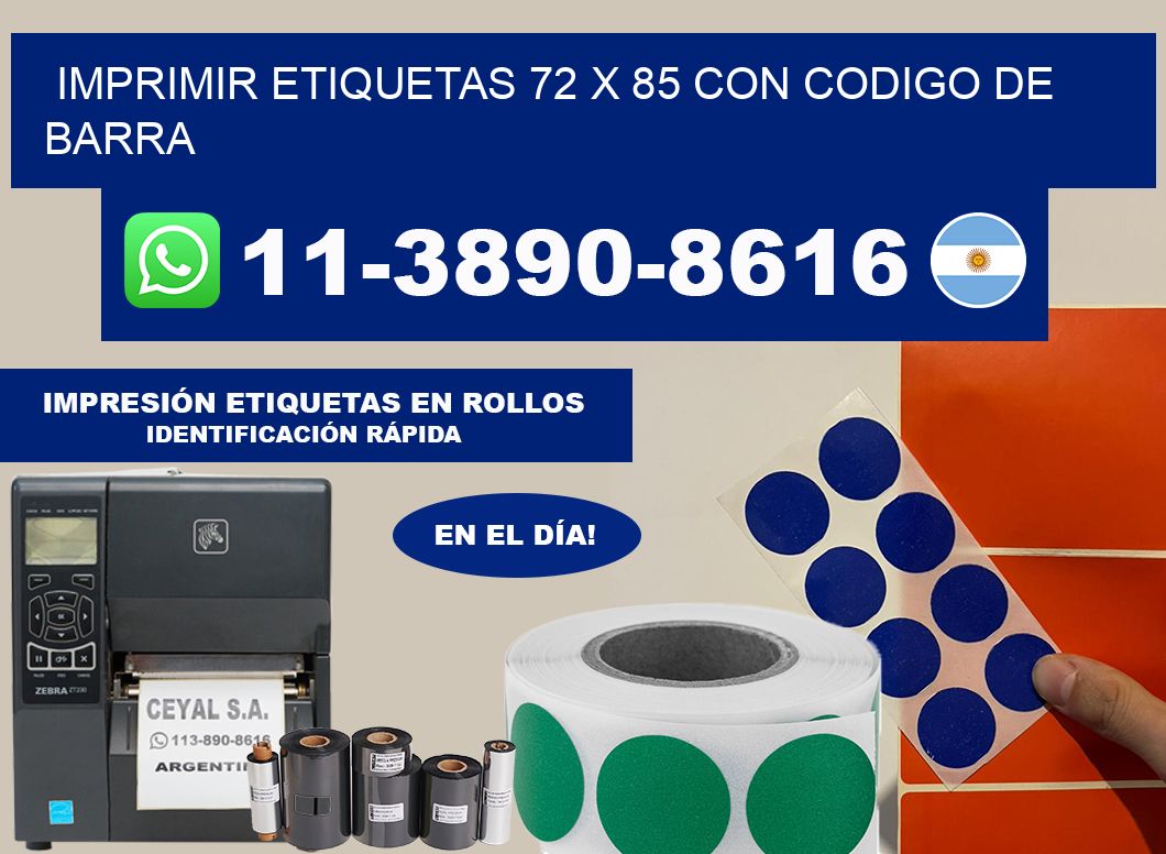 imprimir etiquetas 72 x 85 con codigo de barra