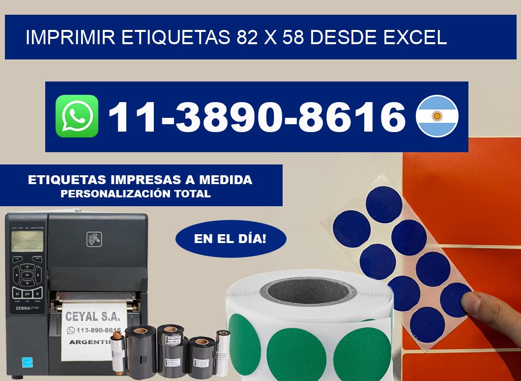 imprimir etiquetas 82 x 58 desde excel