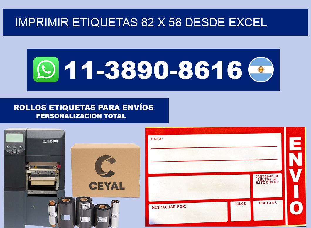 imprimir etiquetas 82 x 58 desde excel