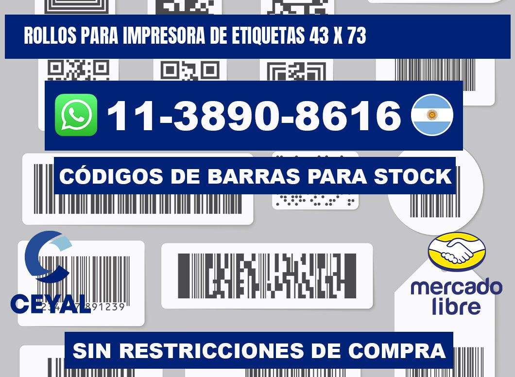 rollos para impresora de etiquetas 43 x 73