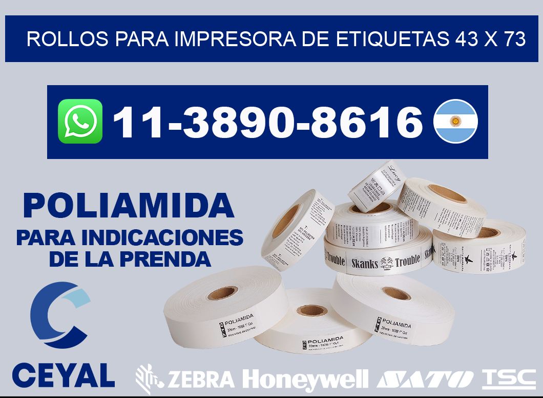 rollos para impresora de etiquetas 43 x 73