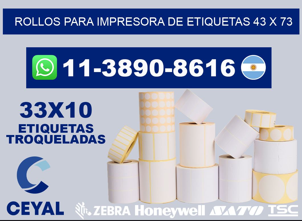 rollos para impresora de etiquetas 43 x 73