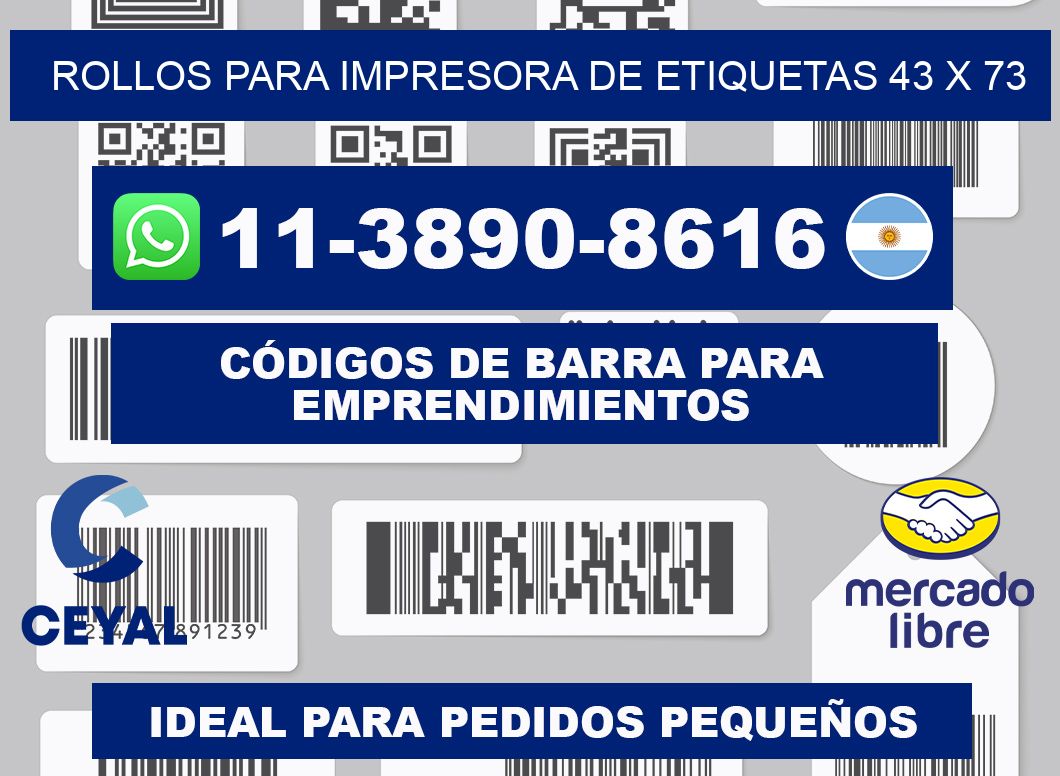 rollos para impresora de etiquetas 43 x 73