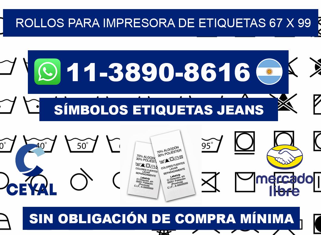 rollos para impresora de etiquetas 67 x 99